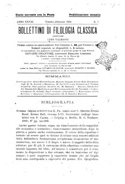 Bollettino di filologia classica