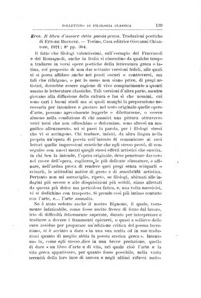 Bollettino di filologia classica