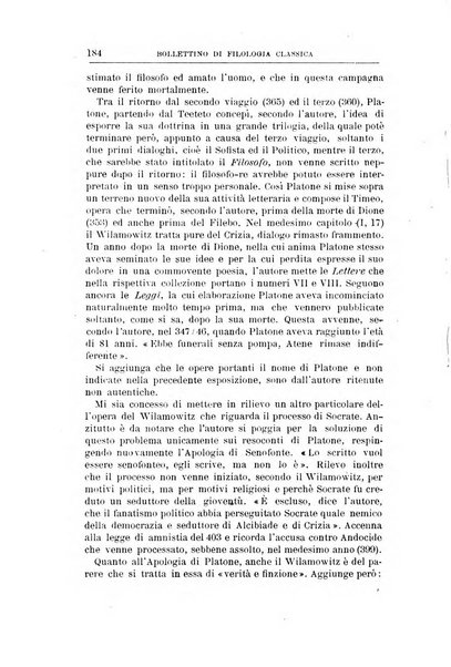 Bollettino di filologia classica