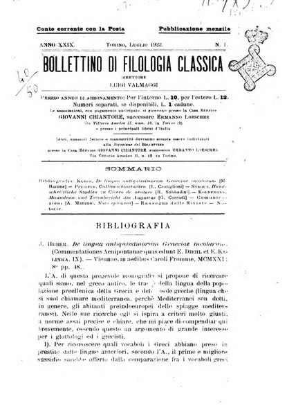 Bollettino di filologia classica