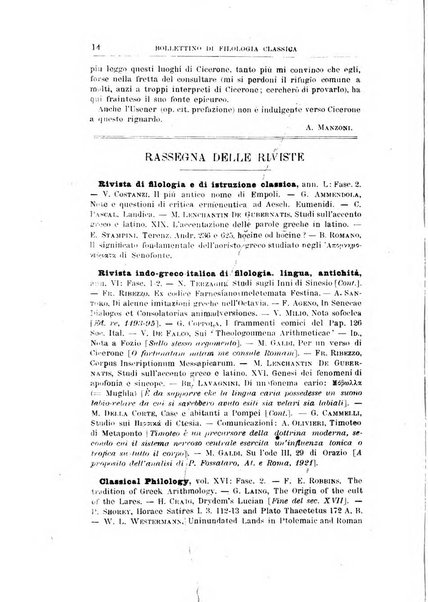 Bollettino di filologia classica