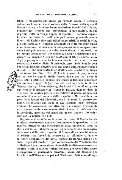 Bollettino di filologia classica