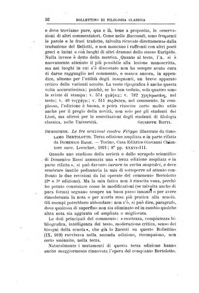 Bollettino di filologia classica