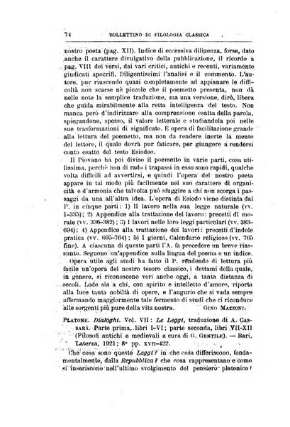 Bollettino di filologia classica