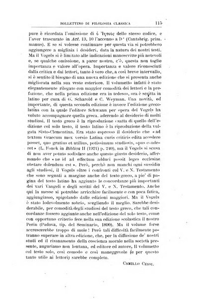 Bollettino di filologia classica