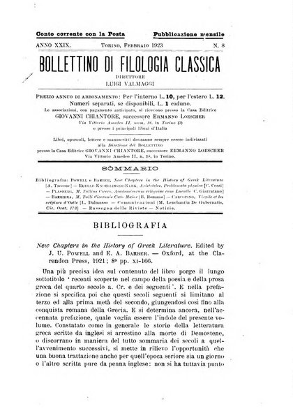 Bollettino di filologia classica