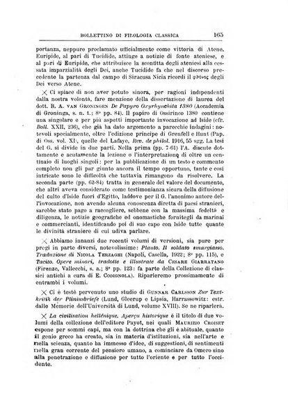 Bollettino di filologia classica