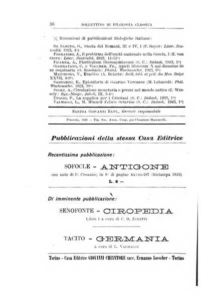 Bollettino di filologia classica