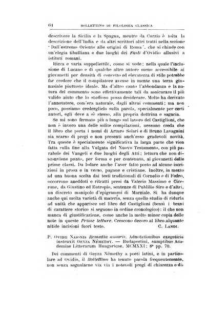 Bollettino di filologia classica