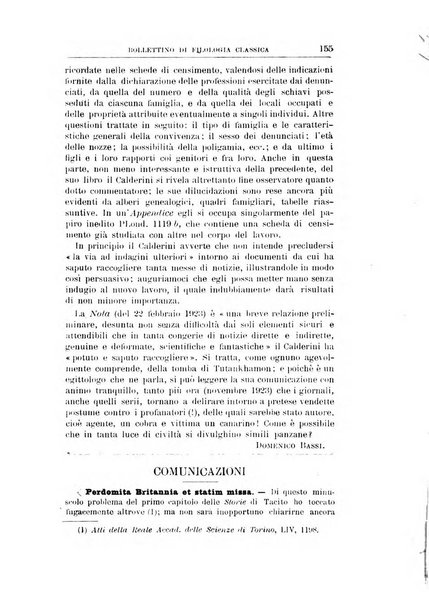 Bollettino di filologia classica