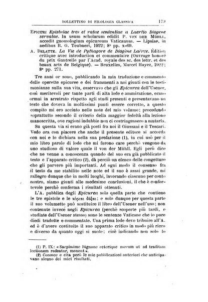 Bollettino di filologia classica