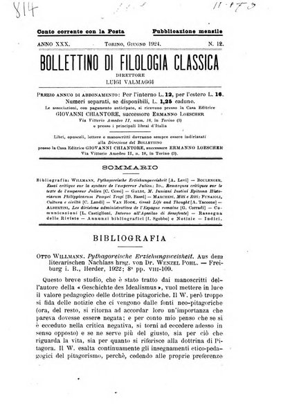 Bollettino di filologia classica