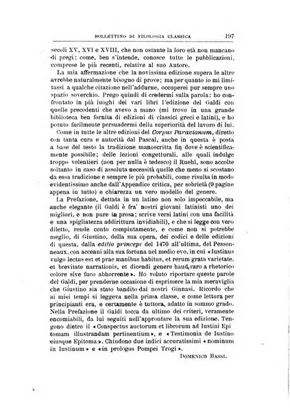 Bollettino di filologia classica