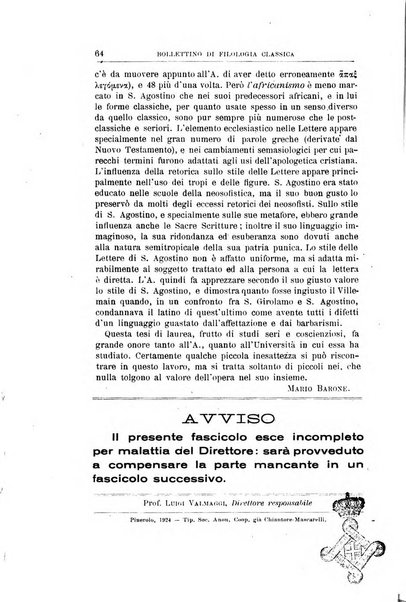 Bollettino di filologia classica