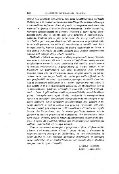 Bollettino di filologia classica