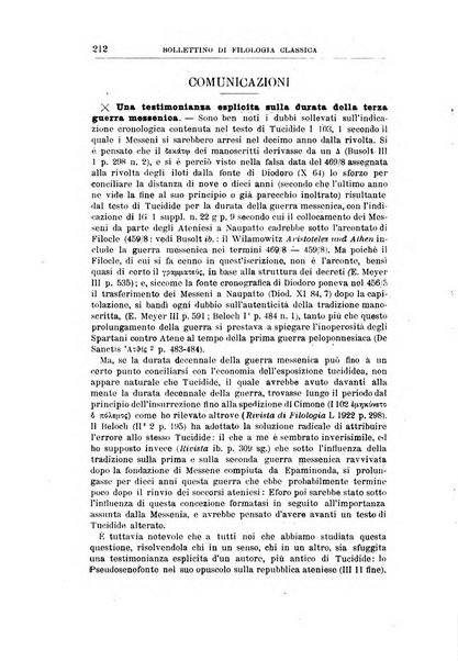 Bollettino di filologia classica