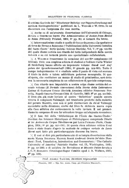 Bollettino di filologia classica