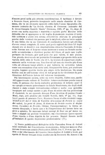 Bollettino di filologia classica