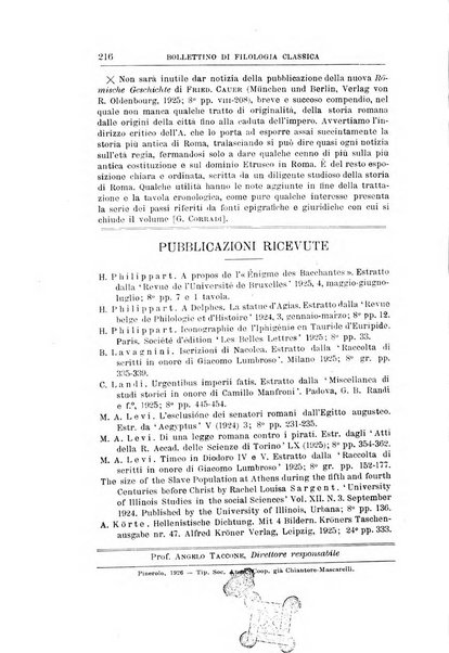 Bollettino di filologia classica