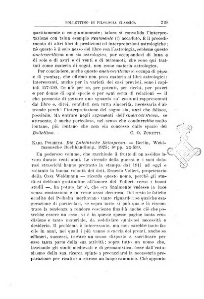 Bollettino di filologia classica