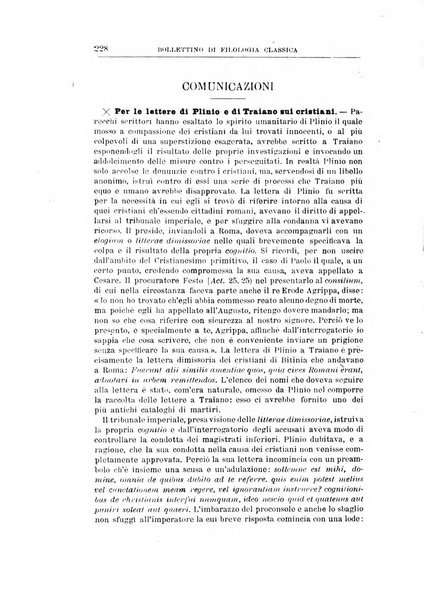 Bollettino di filologia classica