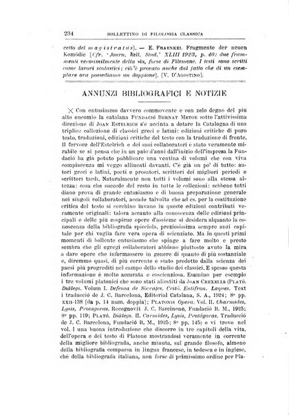 Bollettino di filologia classica