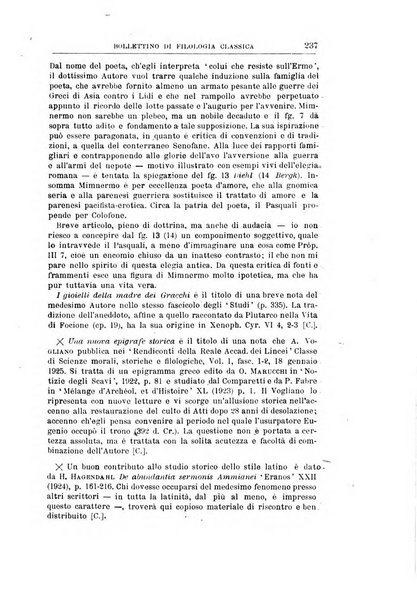 Bollettino di filologia classica