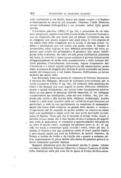 Bollettino di filologia classica