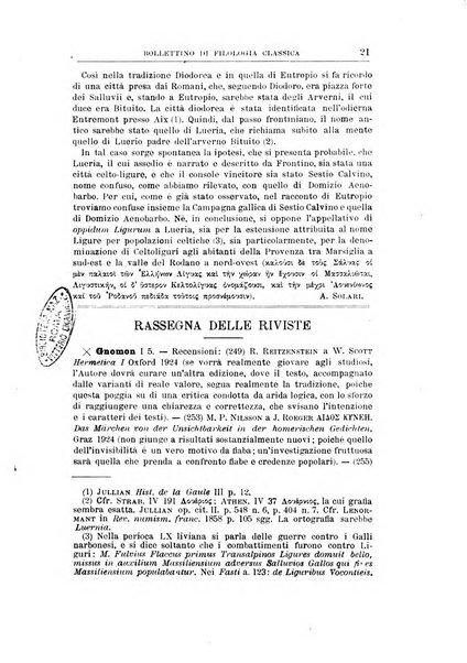 Bollettino di filologia classica