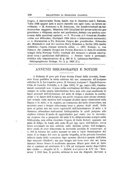 Bollettino di filologia classica