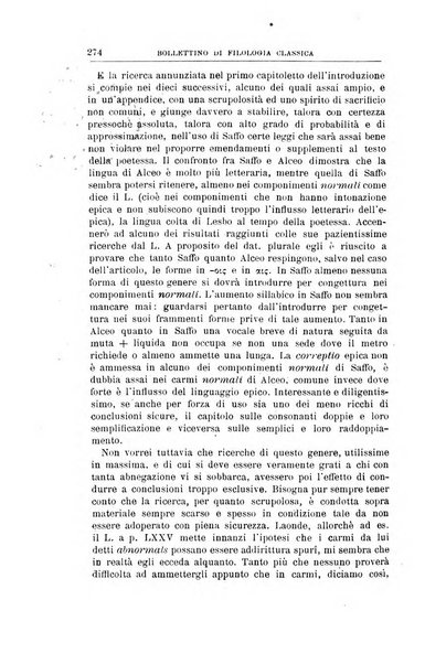 Bollettino di filologia classica