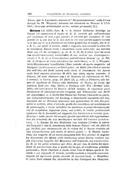 Bollettino di filologia classica