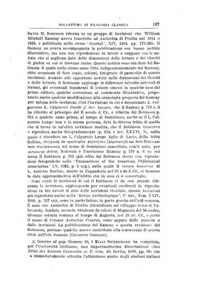 Bollettino di filologia classica