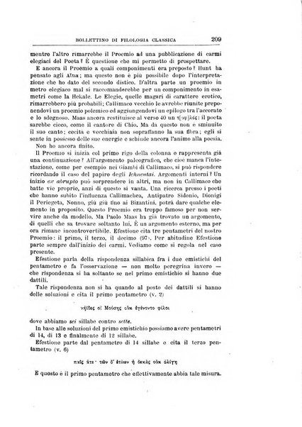 Bollettino di filologia classica