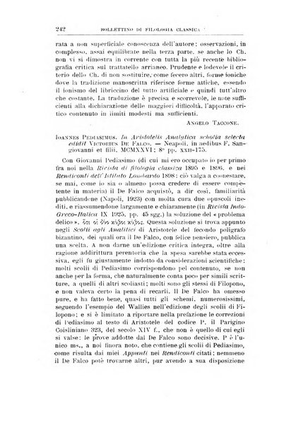 Bollettino di filologia classica