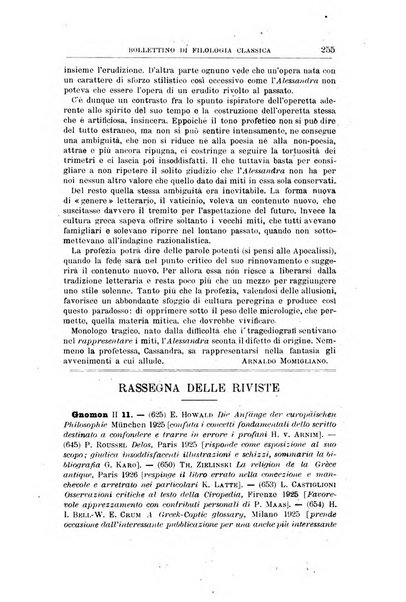 Bollettino di filologia classica