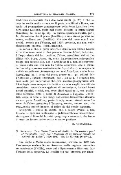 Bollettino di filologia classica