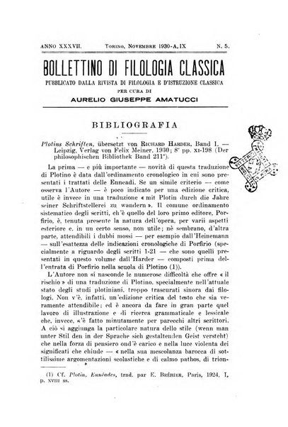 Bollettino di filologia classica