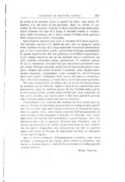 Bollettino di filologia classica