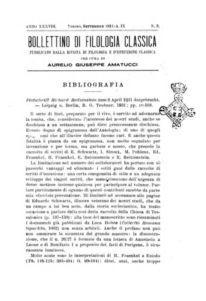 Bollettino di filologia classica