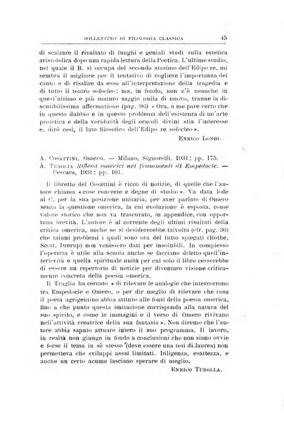 Bollettino di filologia classica