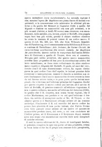 Bollettino di filologia classica