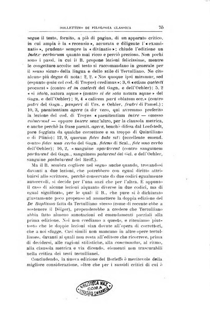 Bollettino di filologia classica