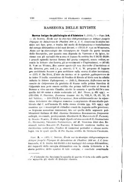 Bollettino di filologia classica