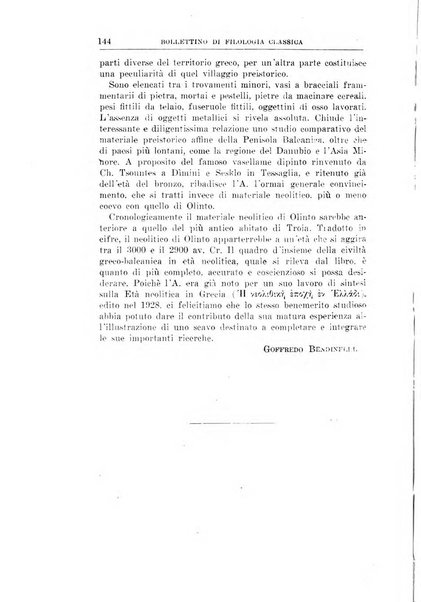 Bollettino di filologia classica