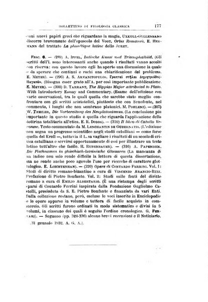 Bollettino di filologia classica