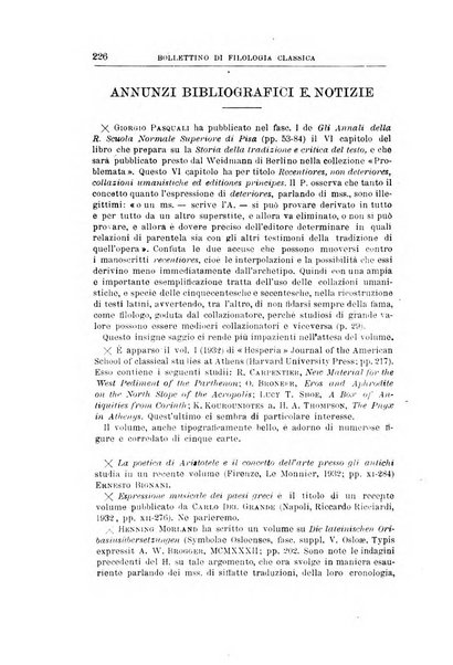 Bollettino di filologia classica