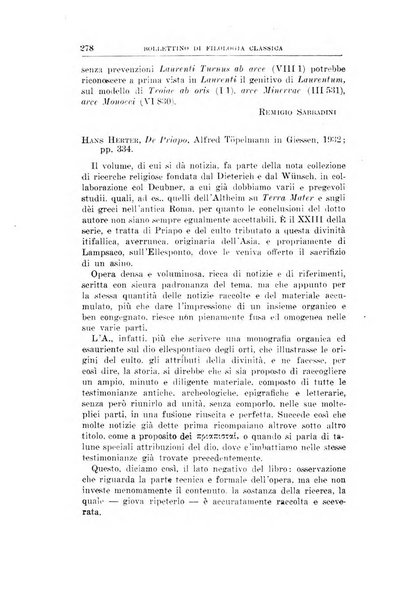 Bollettino di filologia classica