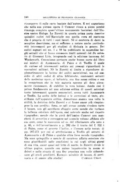 Bollettino di filologia classica