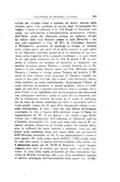 Bollettino di filologia classica